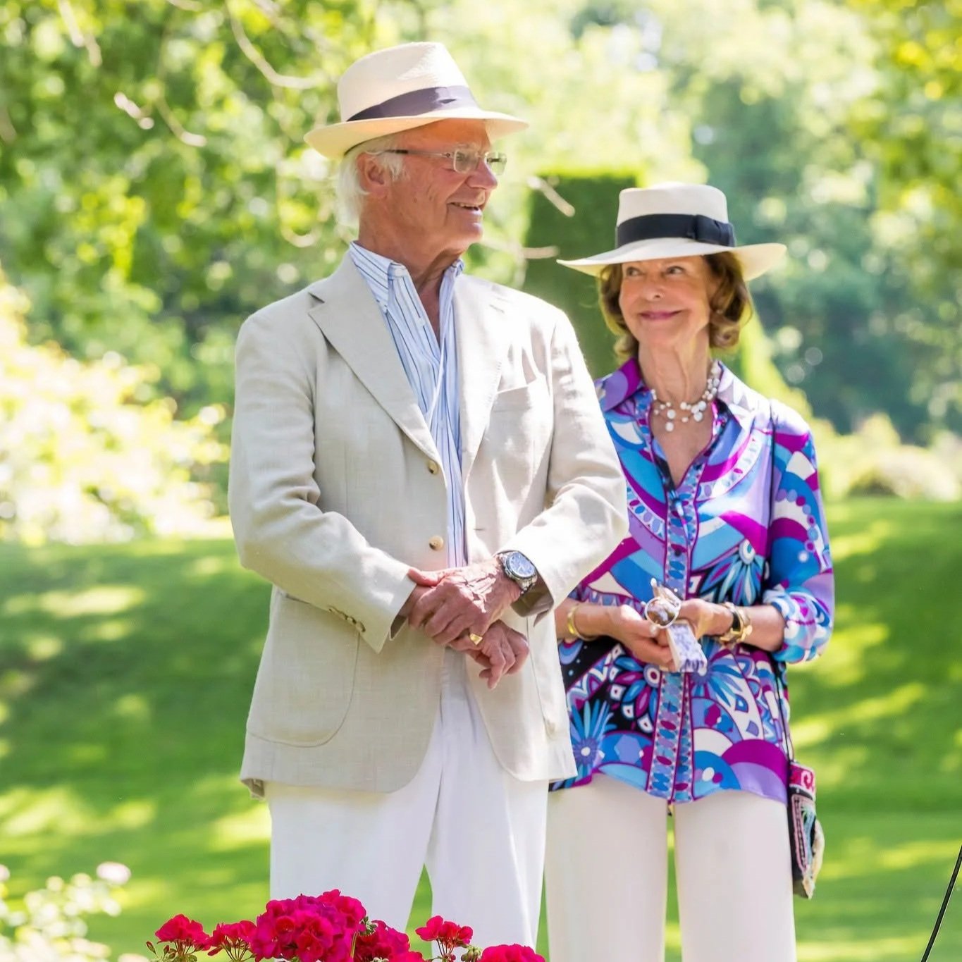 King Carl Gustaf and Queen Silvia inaugurate garden exhibition at Solliden