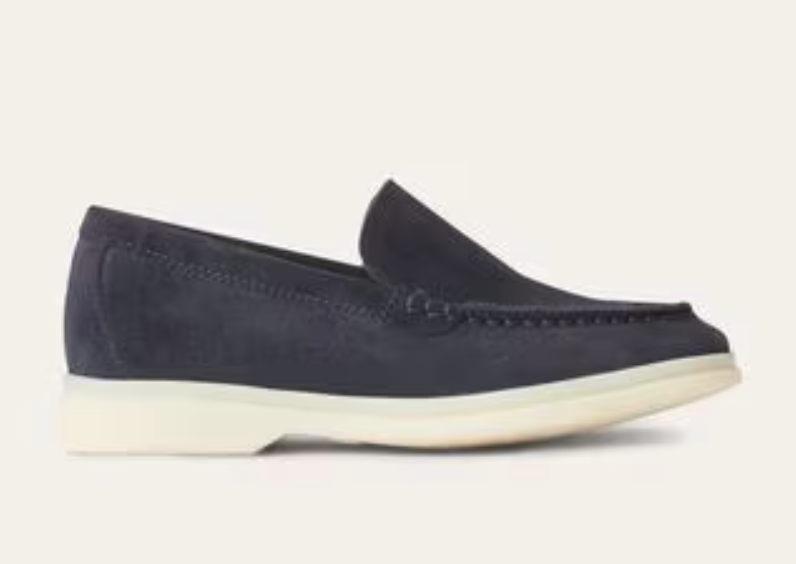 Loro Piana Kids Summer Walk Loafers in Navy