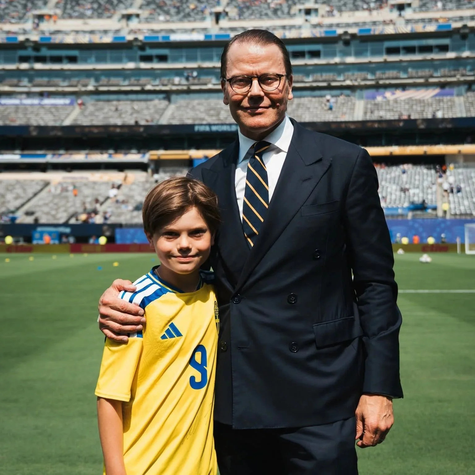 Prince Daniel and Prince Oscar attend France v Sweden