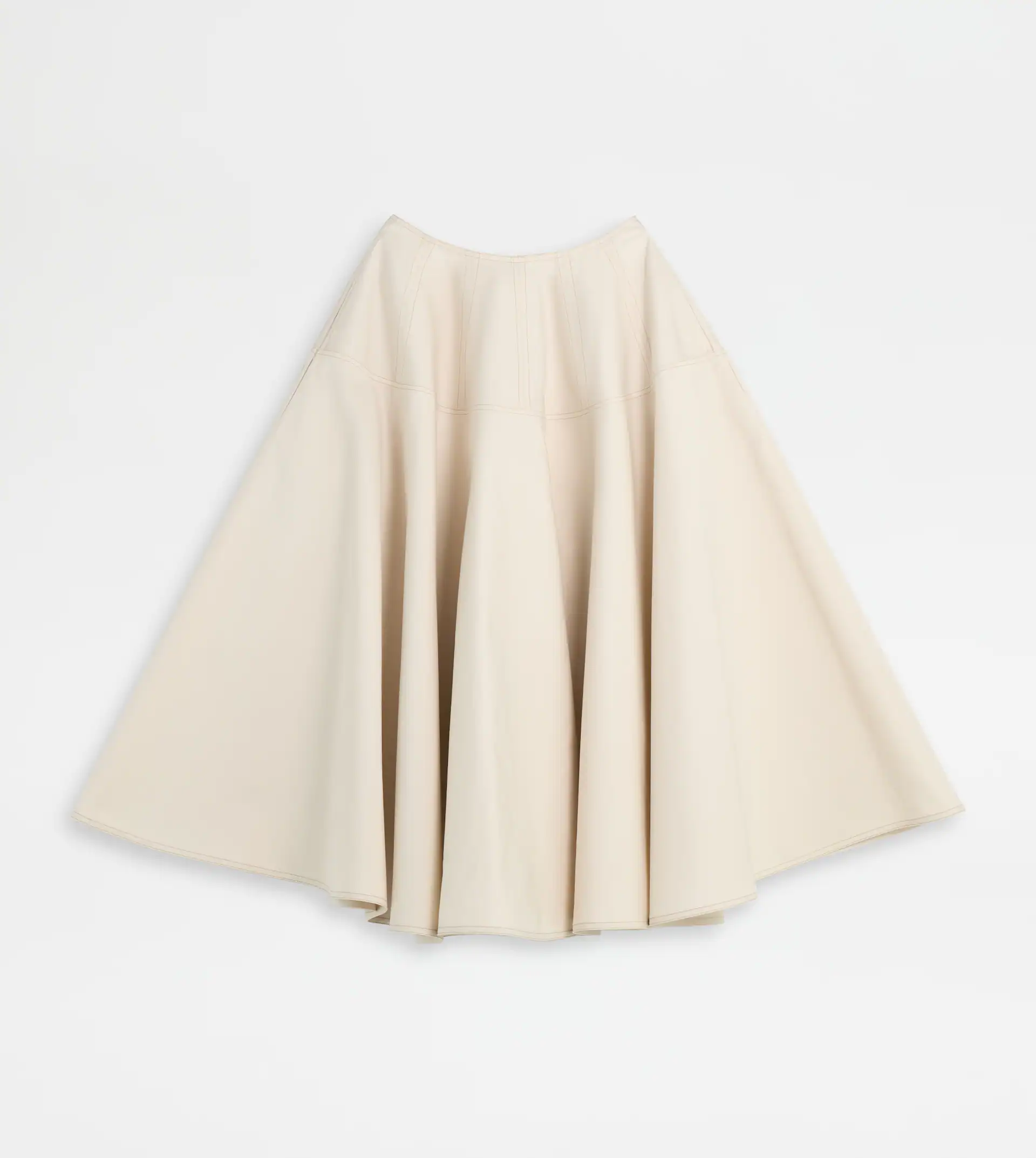 Tod's Cotton and Silk Midi Skirt in White