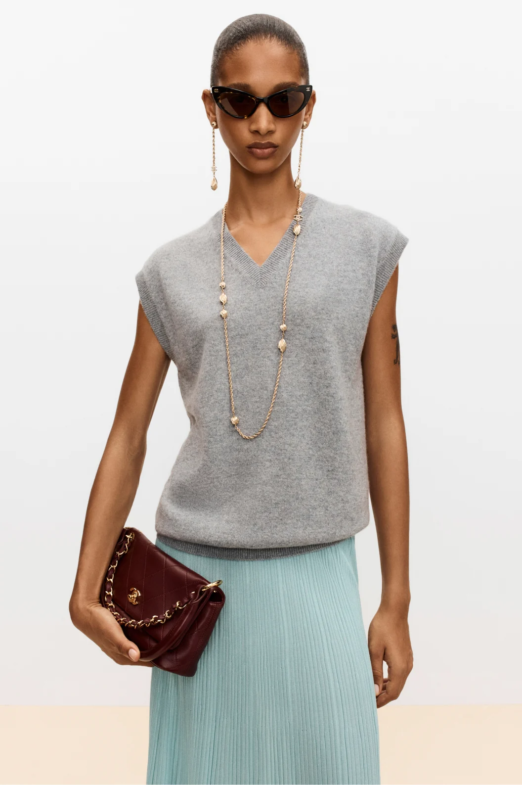 Chanel Cashmere Sweater Vest in Grey