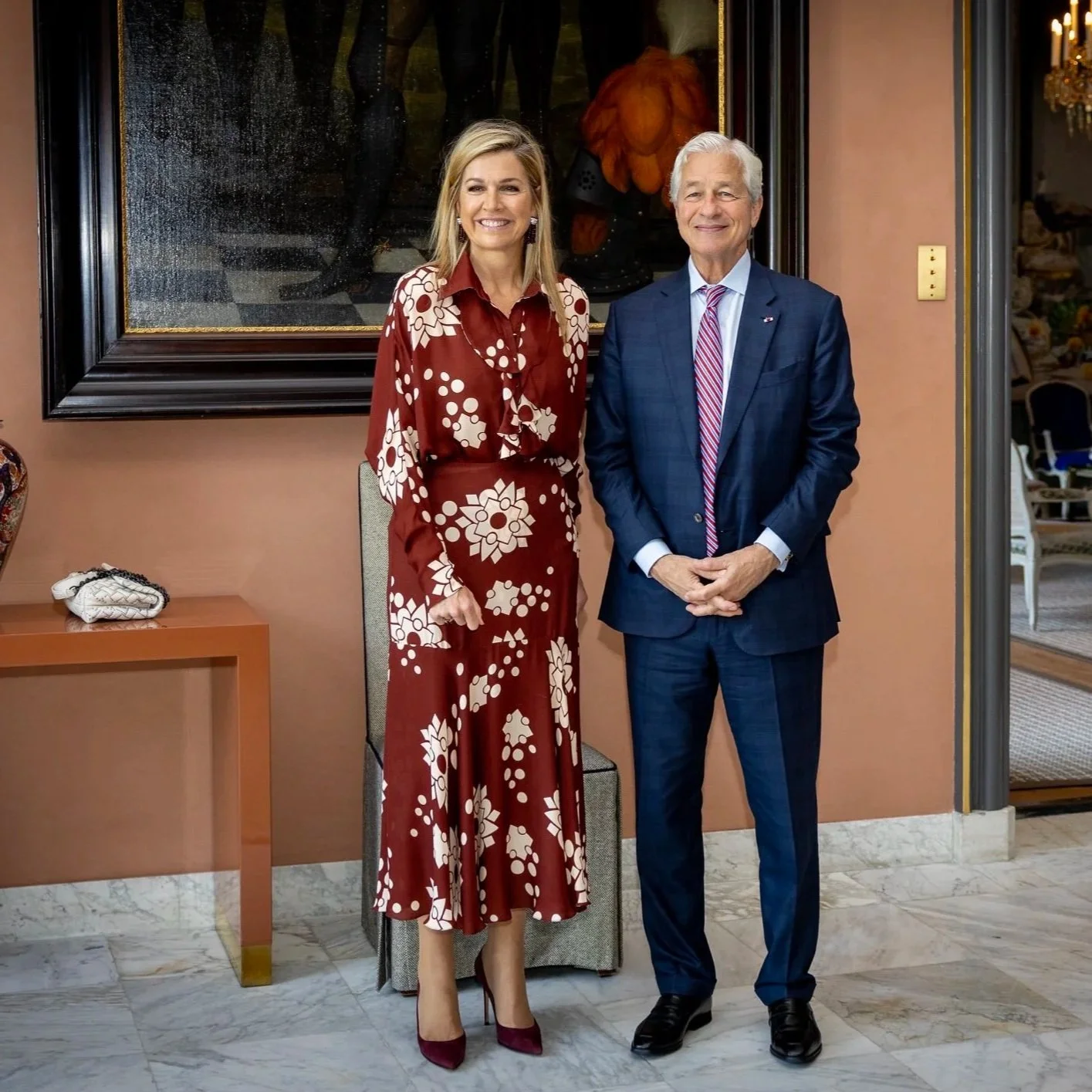 Queen Maxima meets CEO of JPMorgan Chase