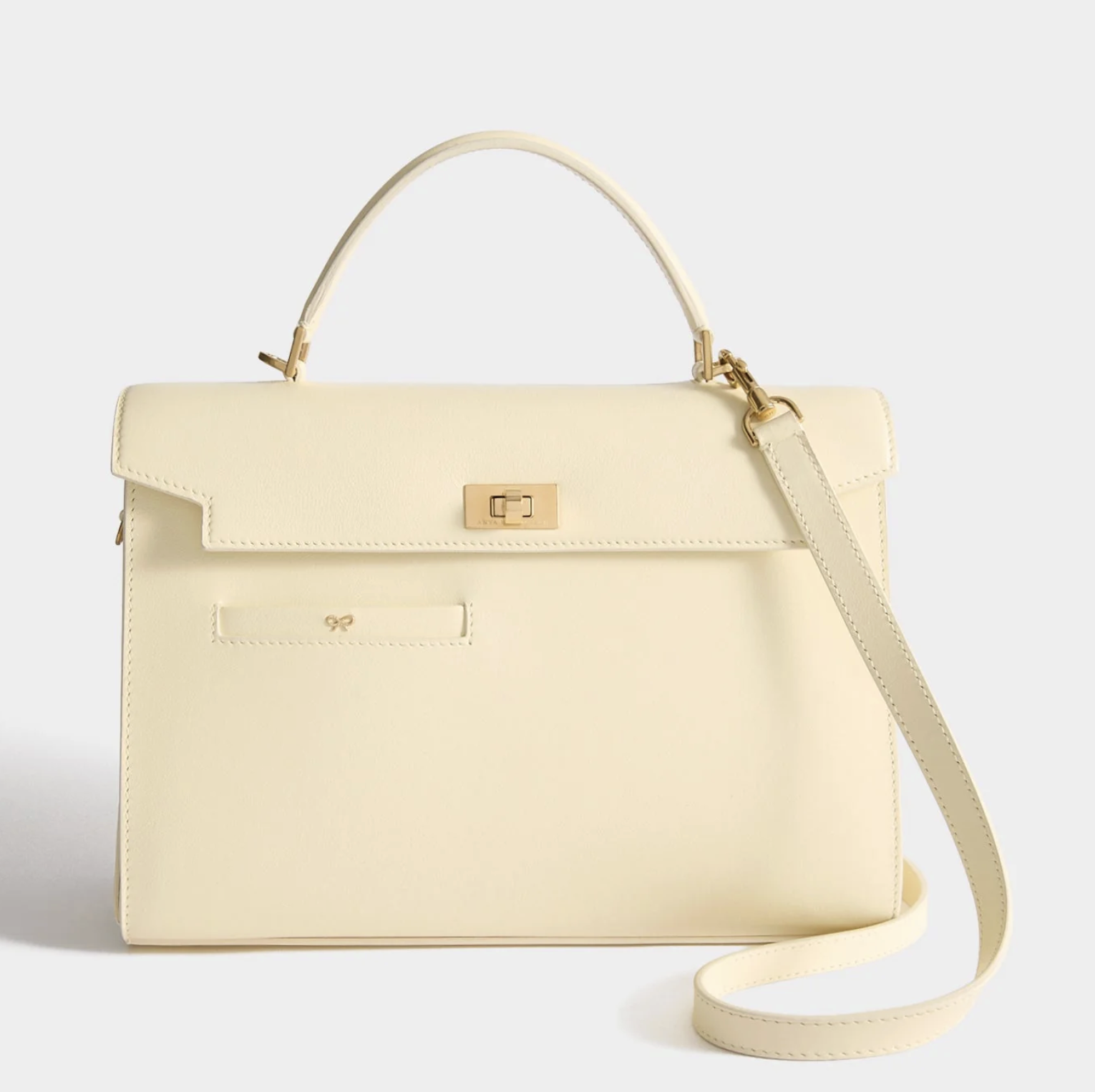 Anya Hindmarch Mortimer Top Handle Bag in Butter Yellow