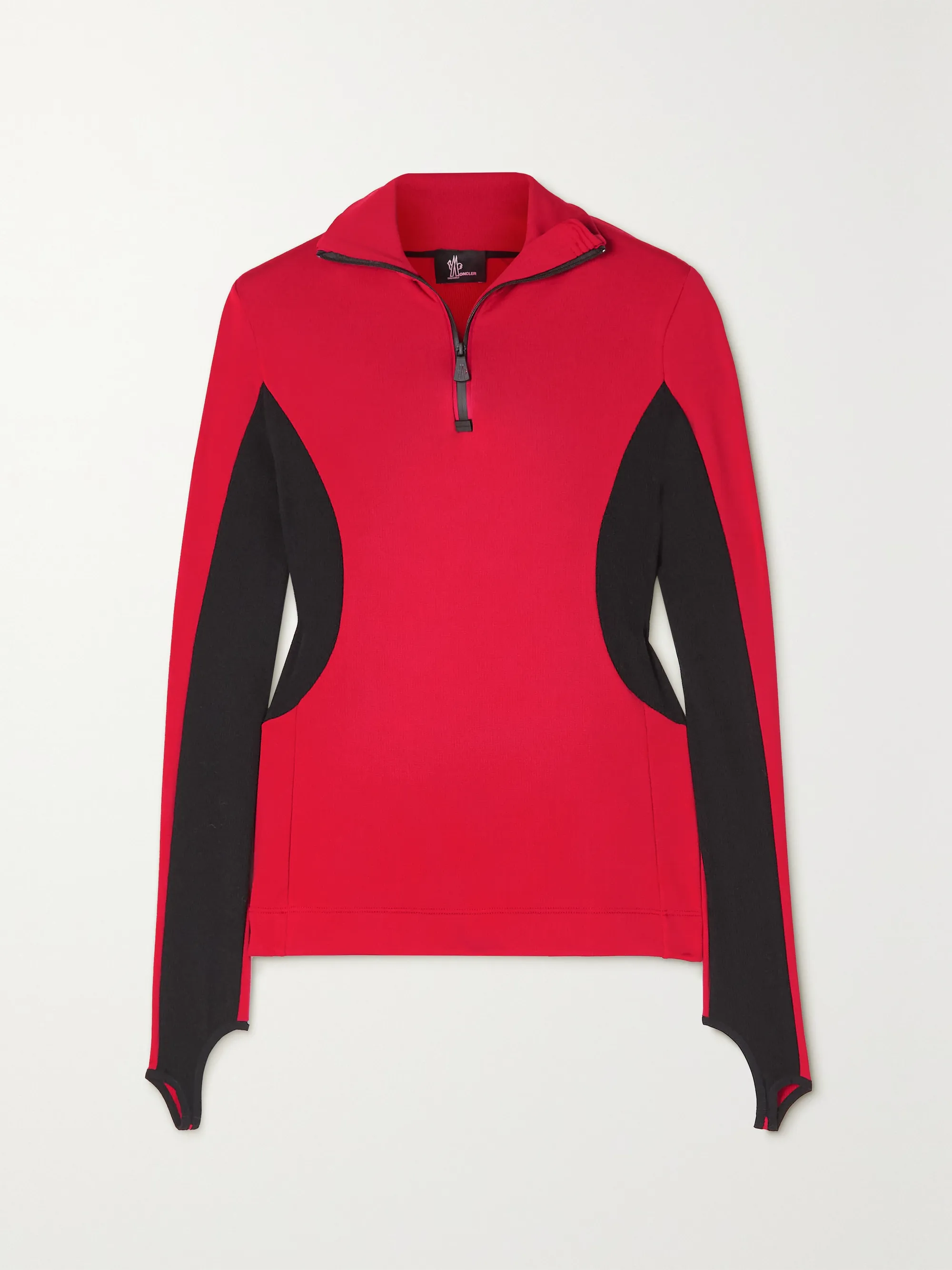 Moncler Grenoble Power Grid Polartec Stretch-Jersey Base Layer in Red.png