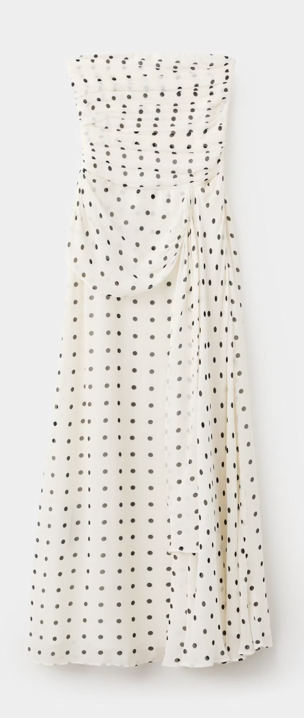 Mango A-line Polka-Dot Dress