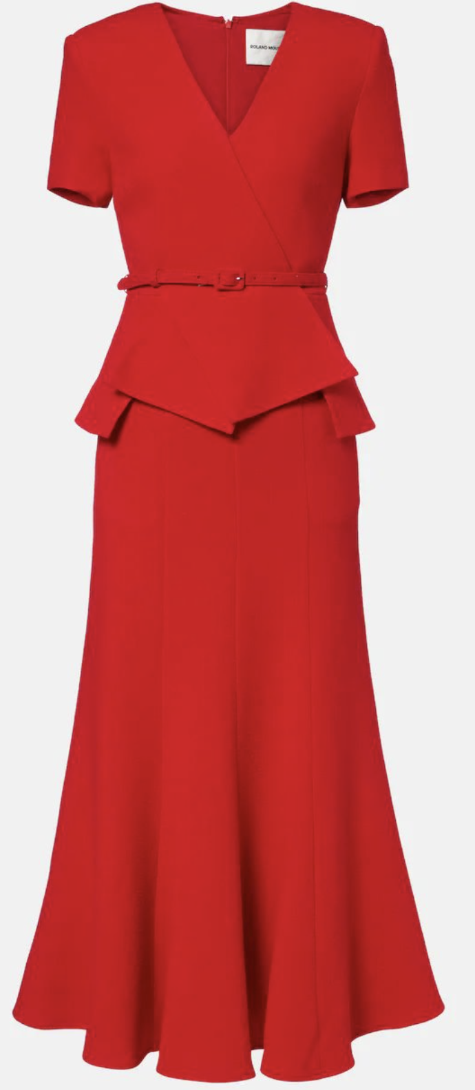 Roland Mouret Wool Origami Peplum Drape Dress