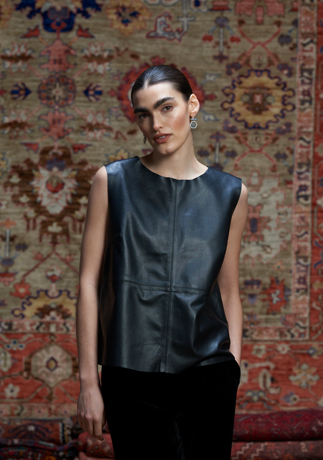 Muzungu Sisters Diana Top in Black Nappa Leather.png