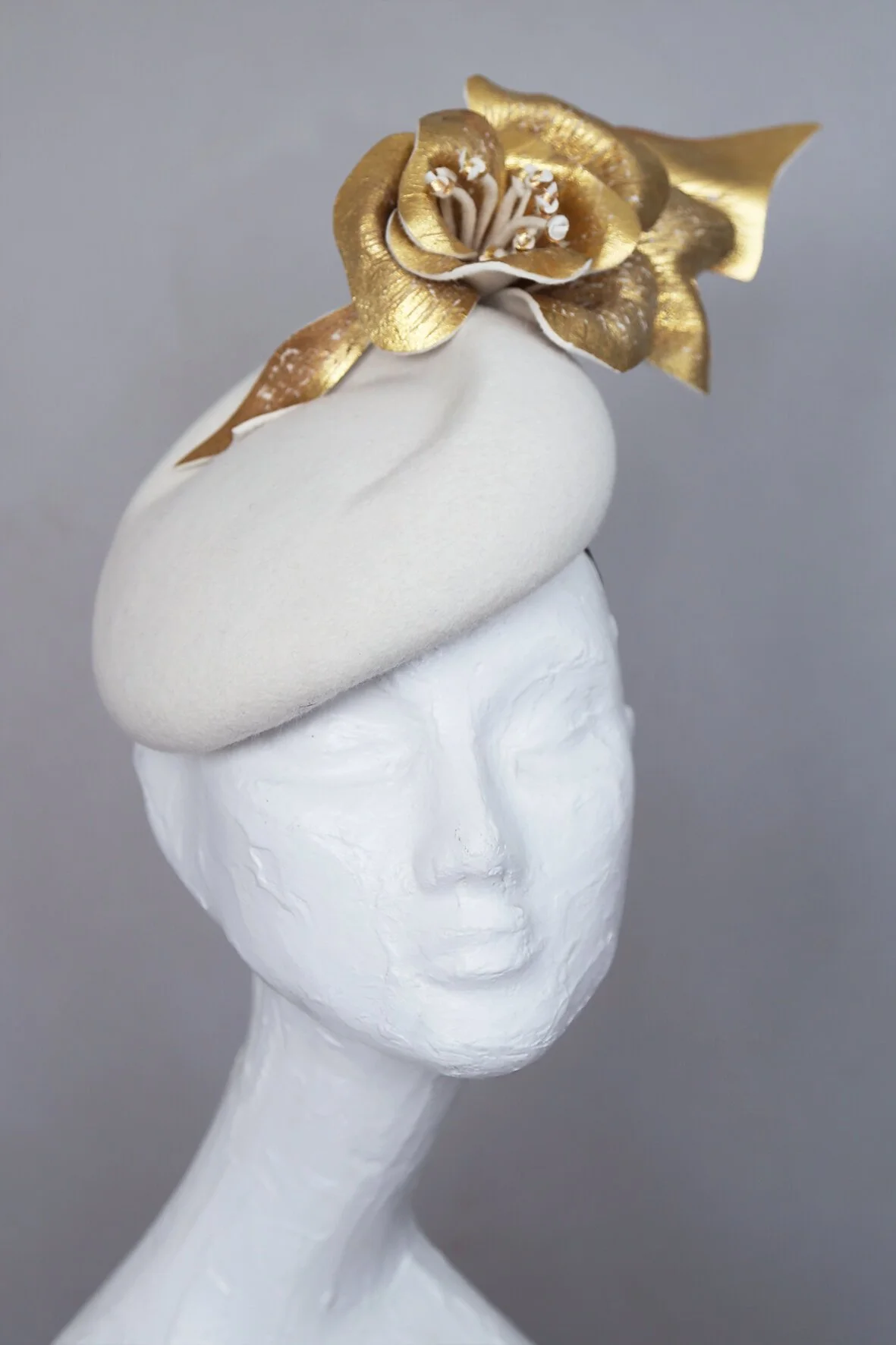 Sarah Cant Millinery Auric Headpiece in Green and Gold