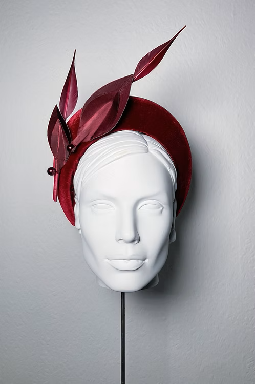 Sally-Ann Provan Rio Velvet Bandeau Headband in Wine.png