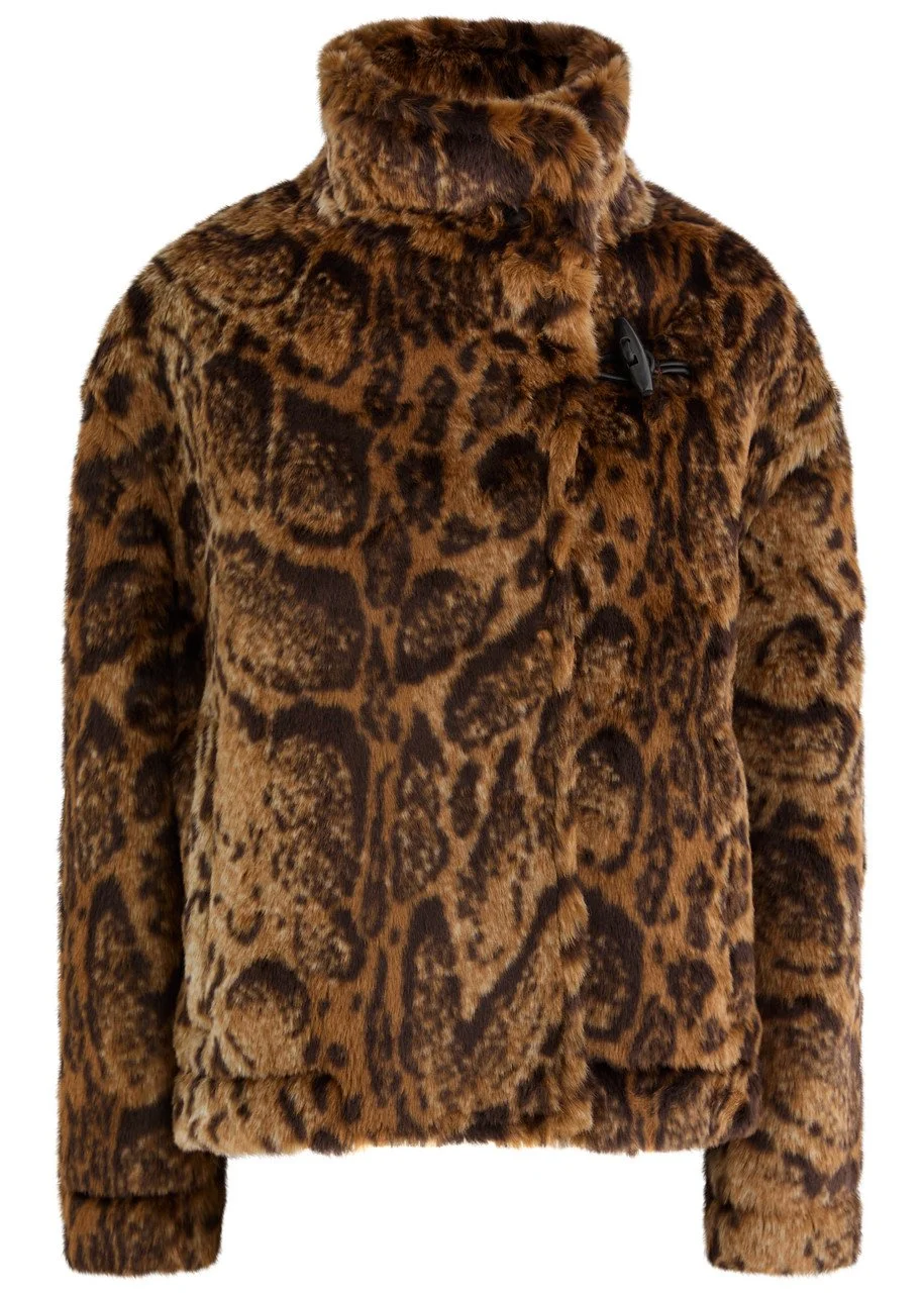 Jacquemus Le Blouson Fernando Leopard-Print Faux Fur Coat