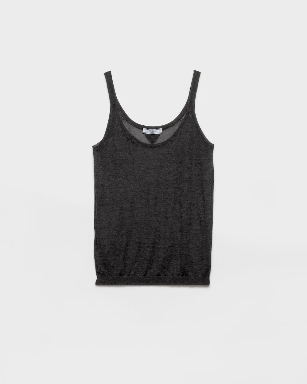 Prada Cashmere and Silk Tank Top in Anthracite Gray.jpg