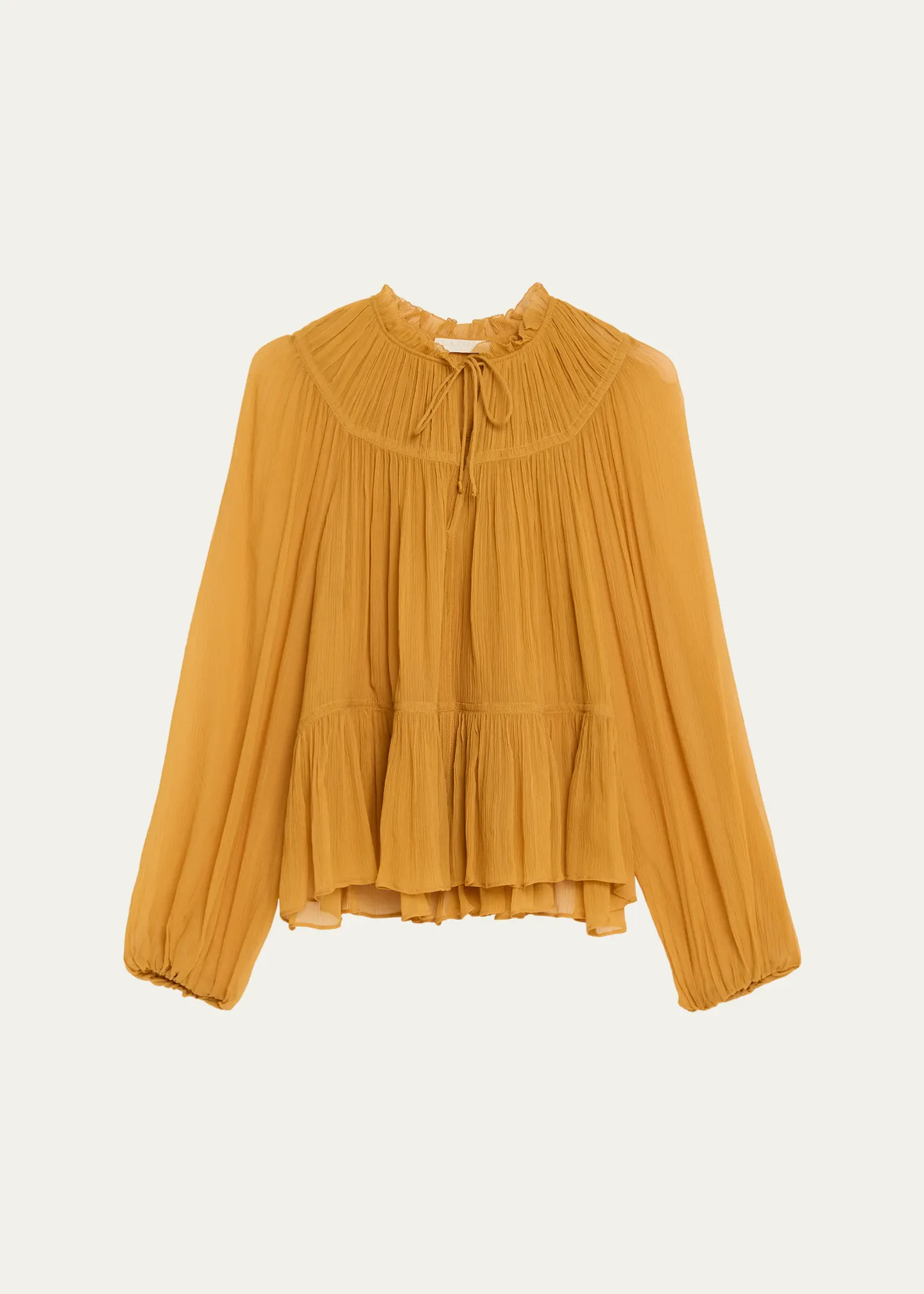 Ulla Johnson Leandra Silk Blouse in Ochre.png