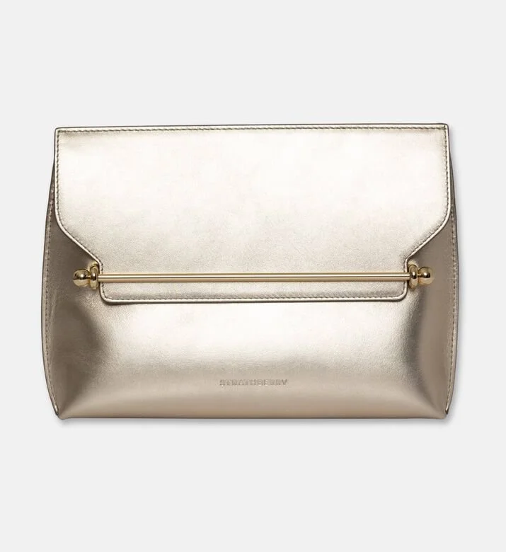 Strathberry Stylist Crossbody Clutch in Champagne Gold
