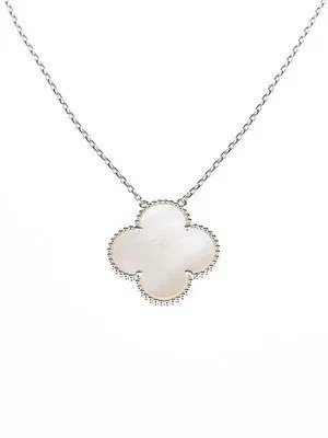 Van Cleef & Arpels Vintage Alhambra Pendant in White Gold.jpg