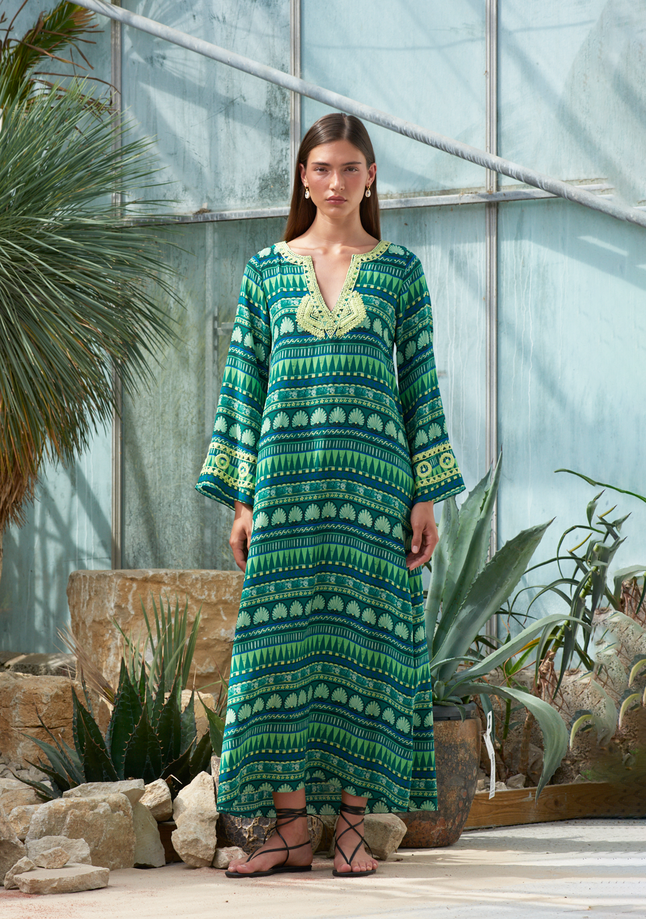 Muzungu Sisters India Kaftan in Amphora Emerald