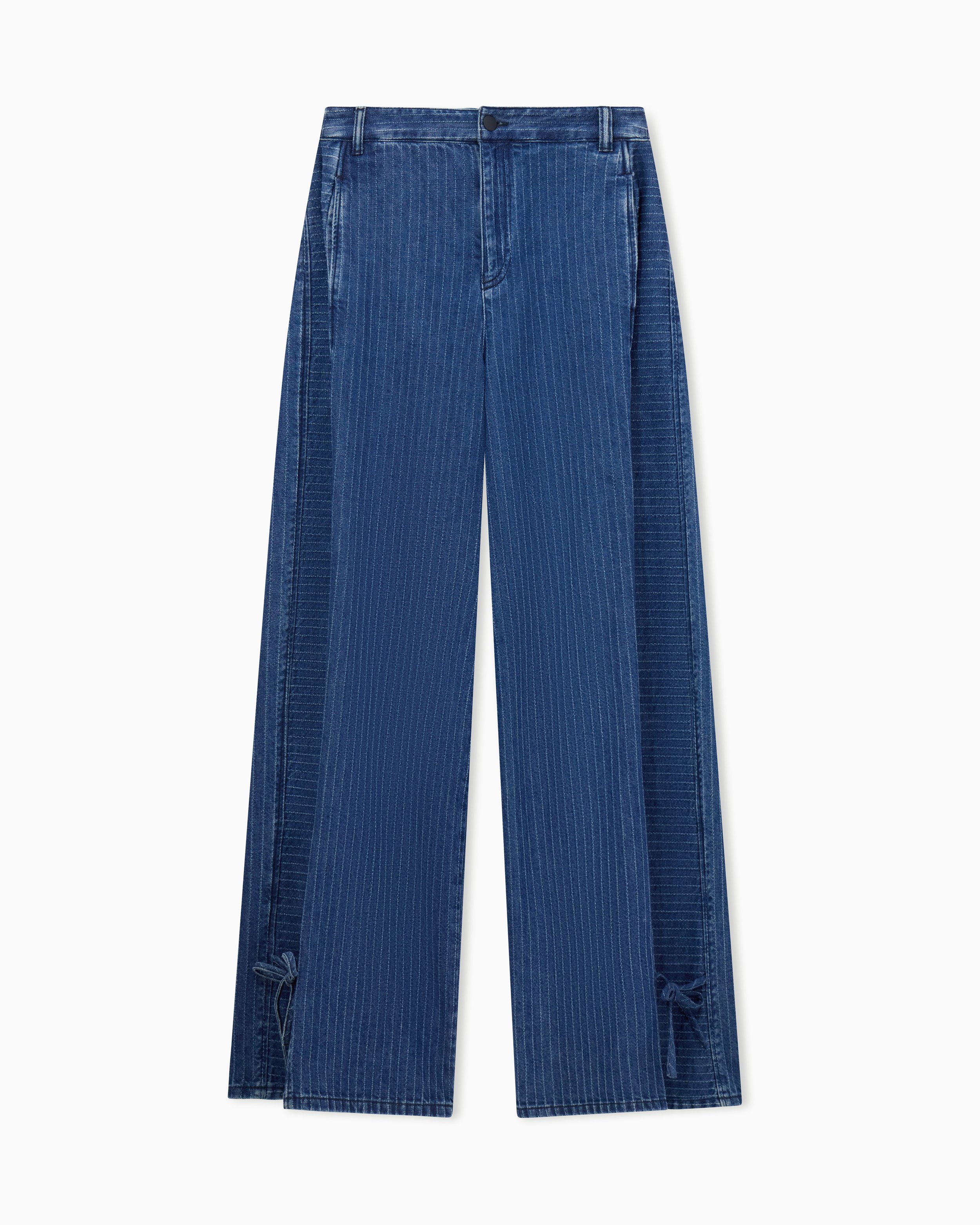 Emporio Armani Five Pocket Pinstriped Denim Pants
