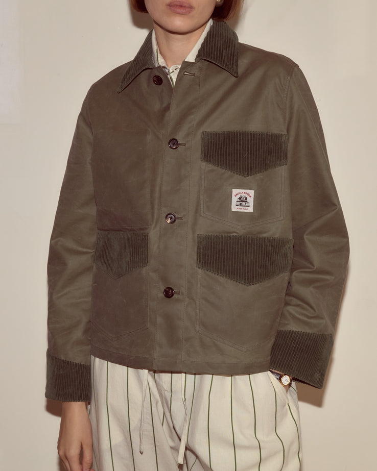 Bode Waxed Craft Jacket in Light Green