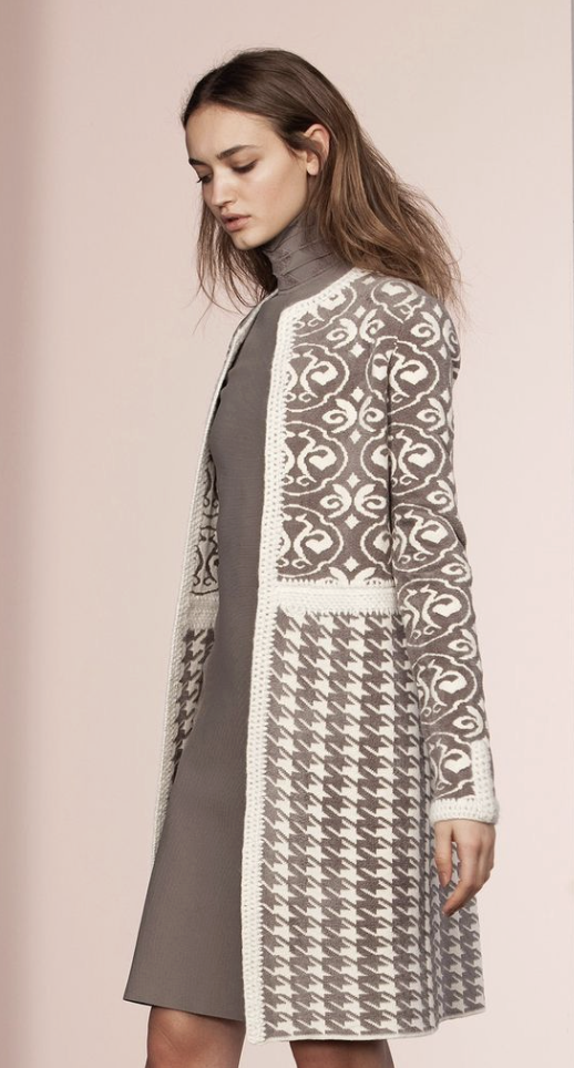 Vicedomini Houndstooth Coat in Black and Blue