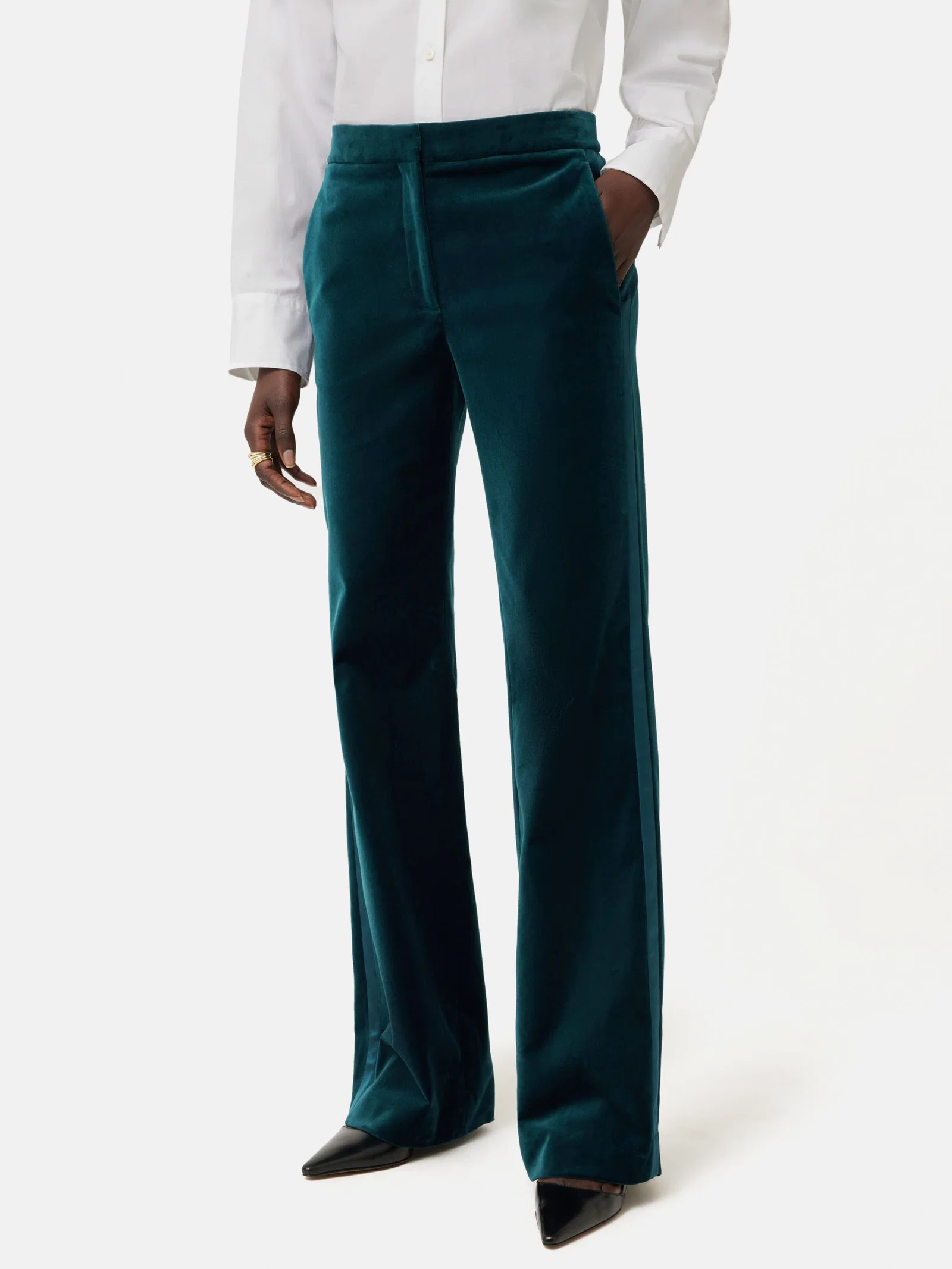 Jigsaw Mason Tailored Trousers in Teal Velvet.png