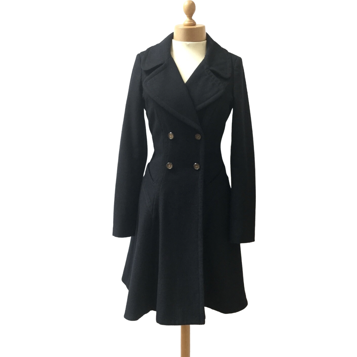 Topshop Wool Double-Breasted Corset Lace-Up Coat.png