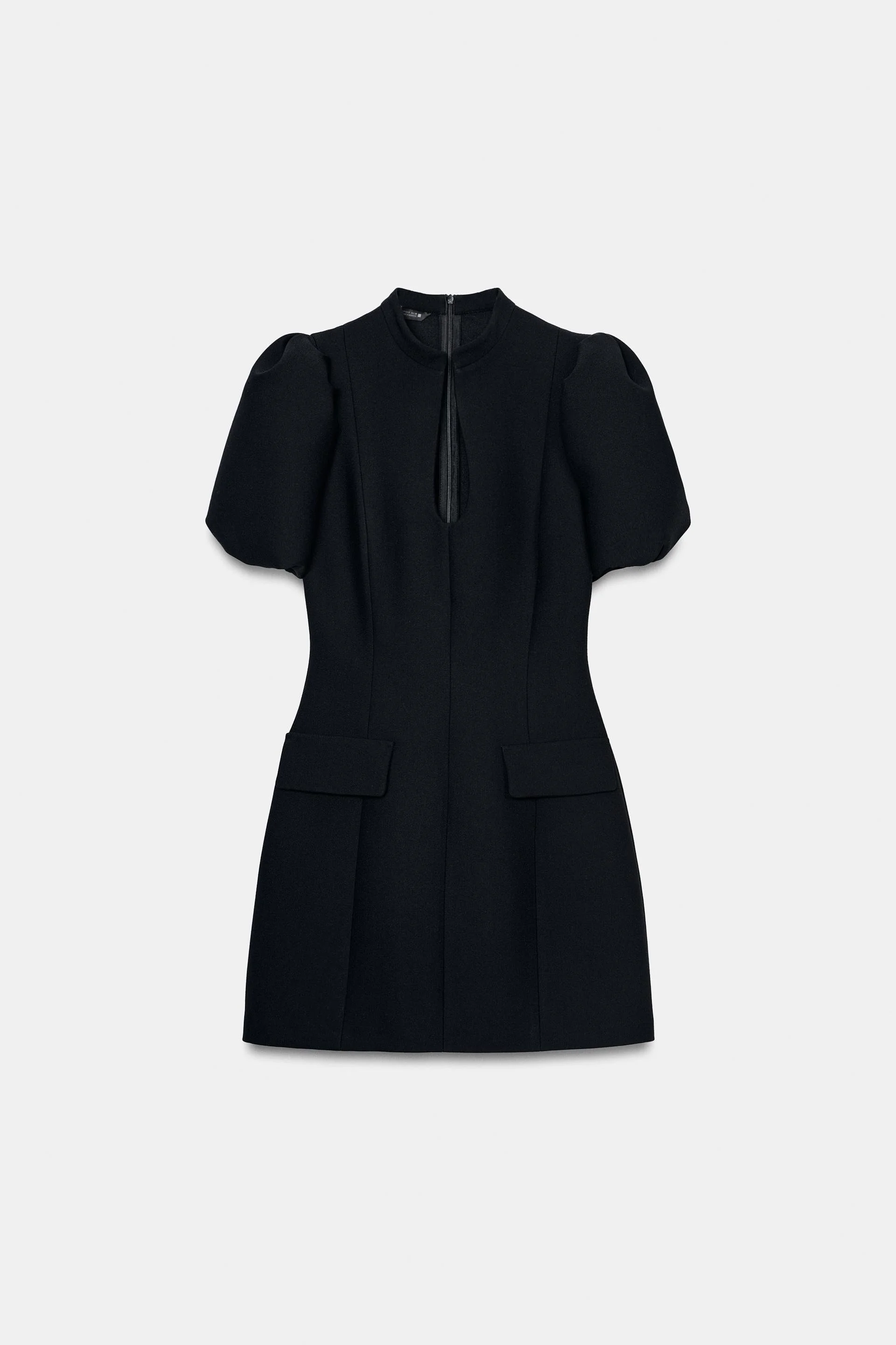 Zara Short Puff Sleeve Dress in Black