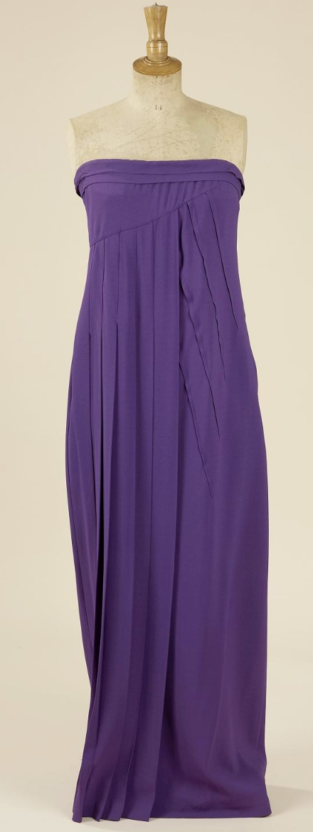 Christian Dior Pleated Strapless Gown in White