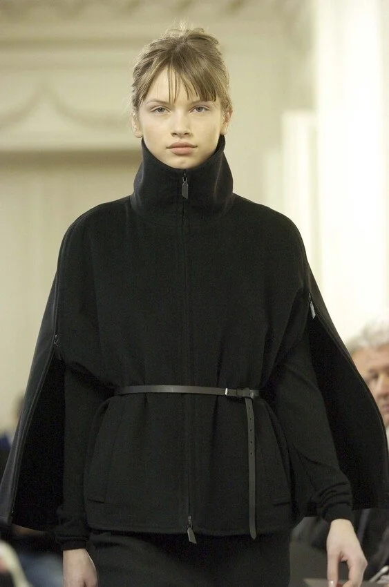 Akris Wool Belted Cape in Beige