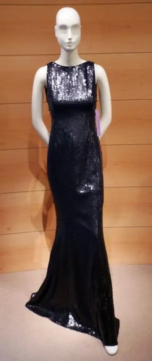 Akris Sleeveless Sequin Gown in Olive