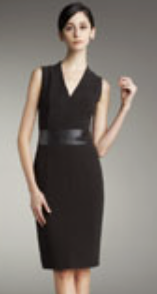 Akris Leather-Waist Sleeveless Dress