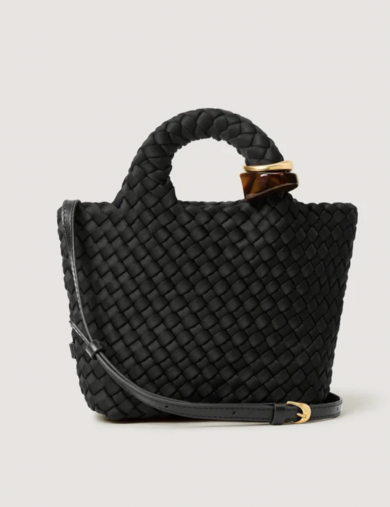 Naghedi St. Barths Petit Tote Bag in Onyx with Beads