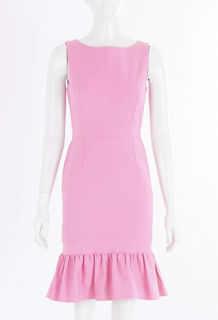 Christian Dior Sleeveless Ruffle Dress in Light Pink