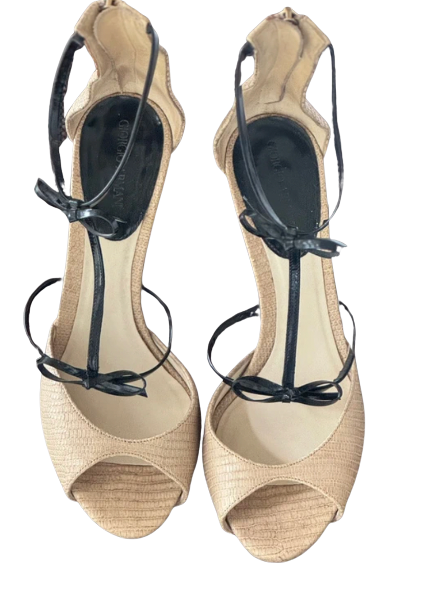 Giorgio Armani Patent Bow Sandals
