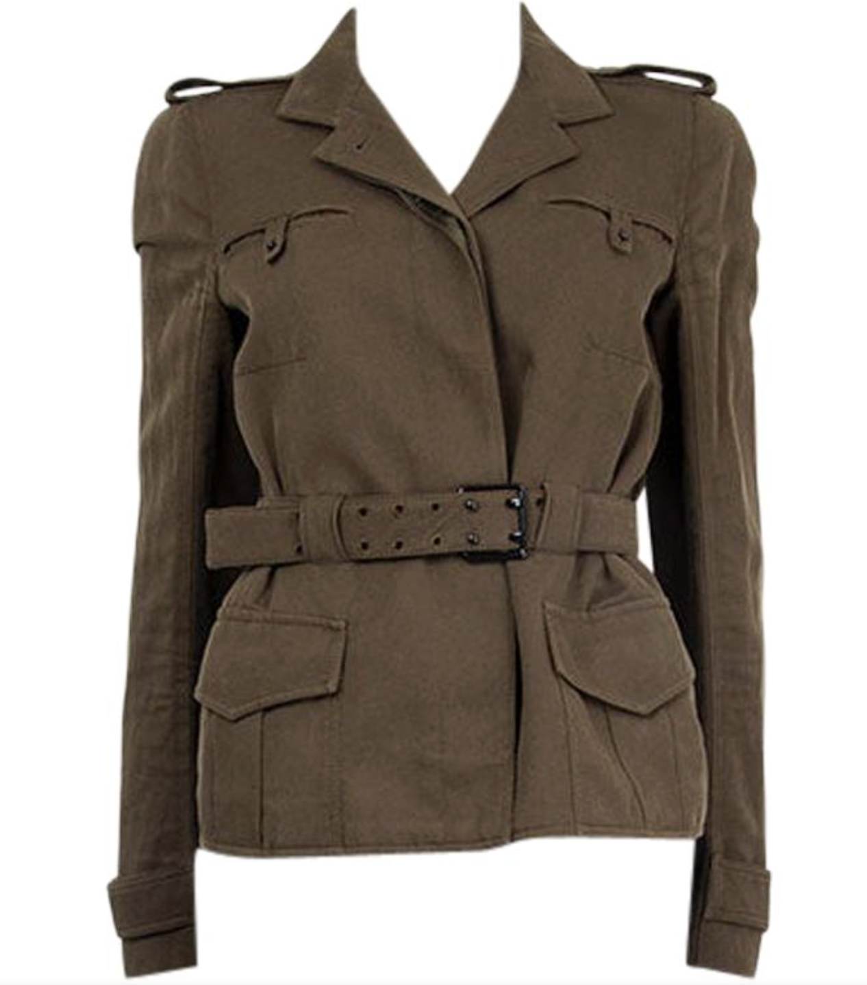 Tom Ford Belted Military Jacket in Green