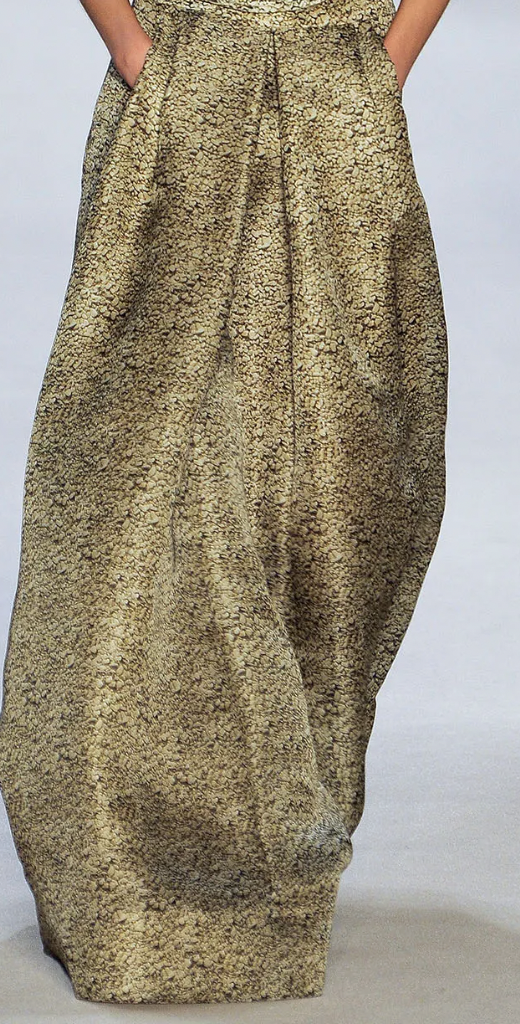 Akris Gold Textured Long Skirt