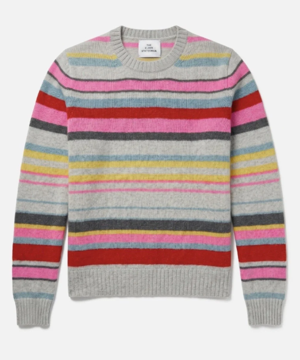 The Elder Statesman Elena Striped Crew