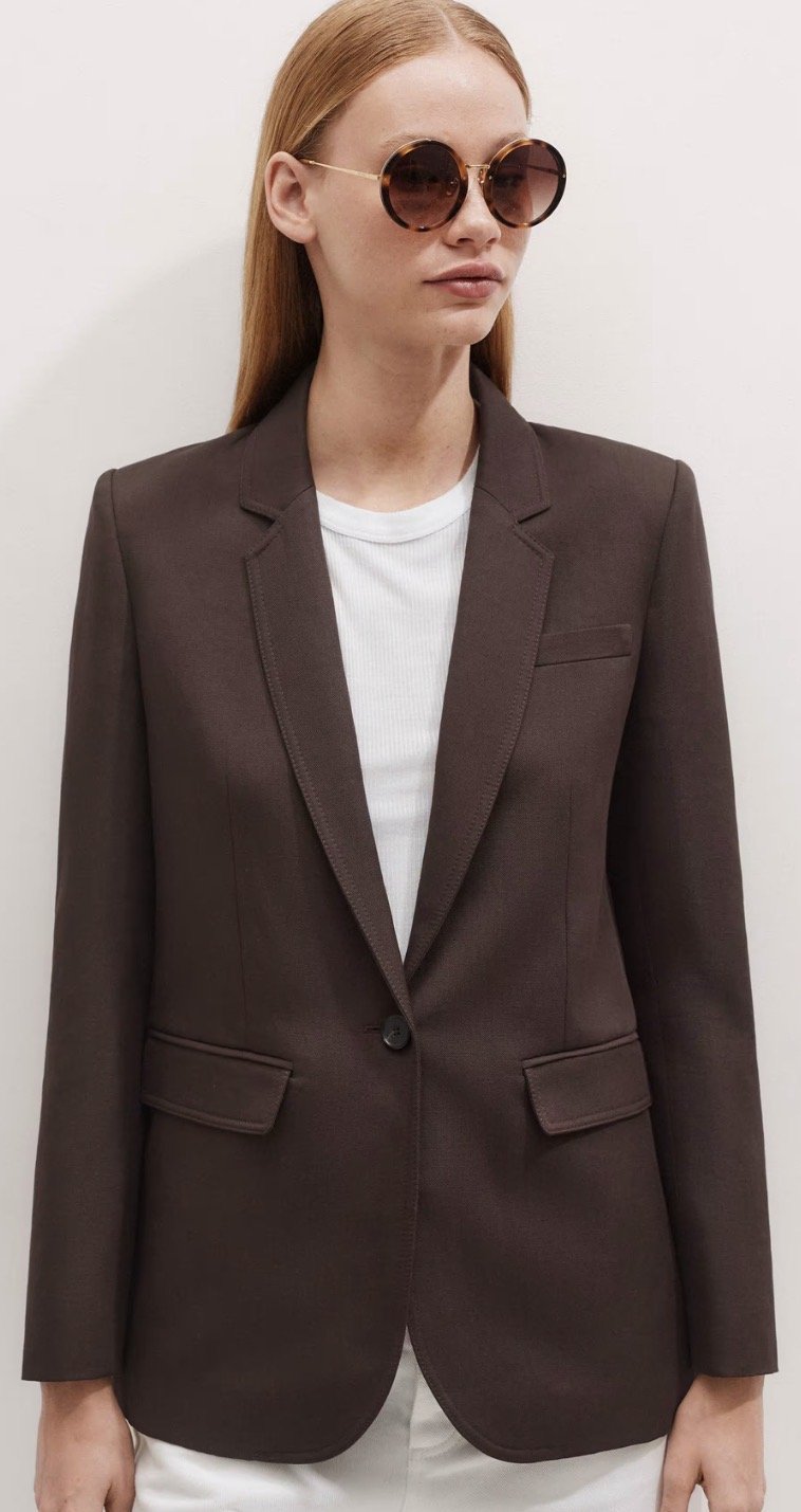 ME and EM Sharp Shoulder Straight Blazer