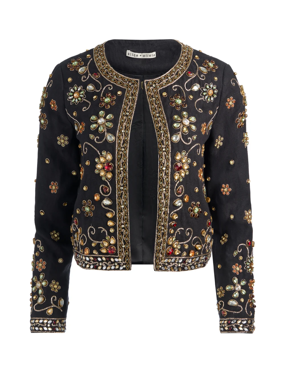 Alice + Olivia Kidman Embellished Jacket in Black.png