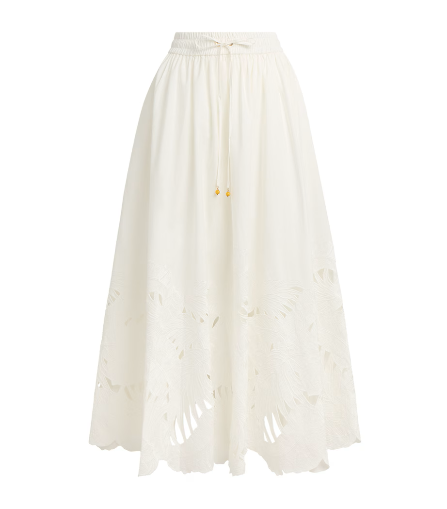 Zimmermann Mahon Midi Skirt in White