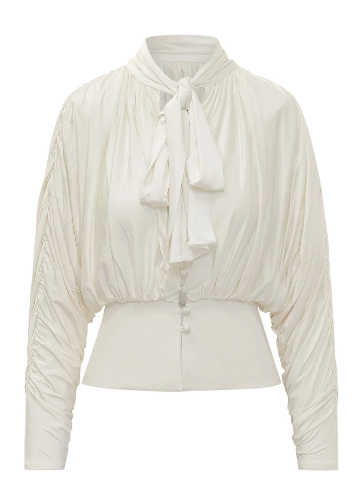 Self Portrait Tie Neck Jersey Top