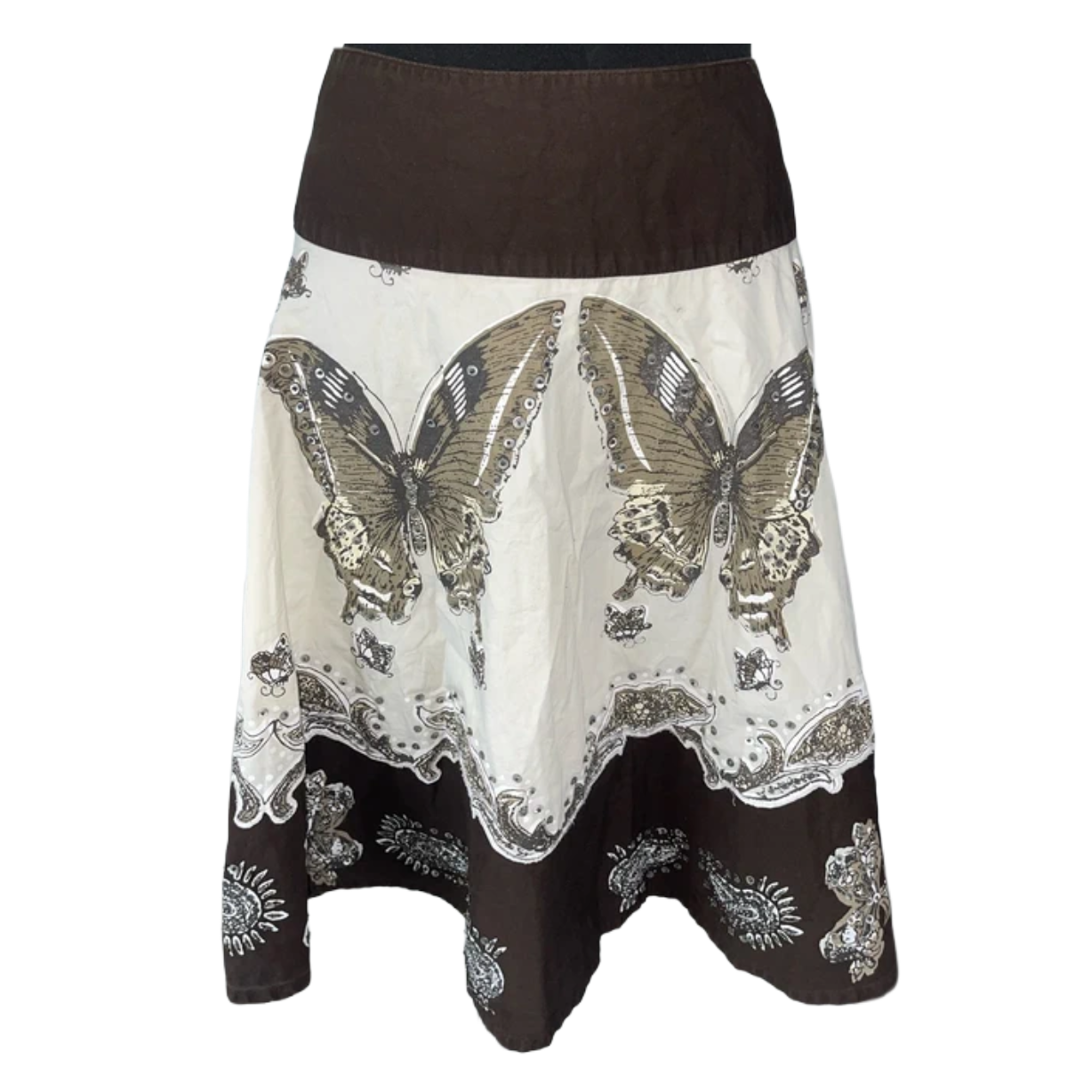 Morgan De Toi Butterfly-Print Skirt
