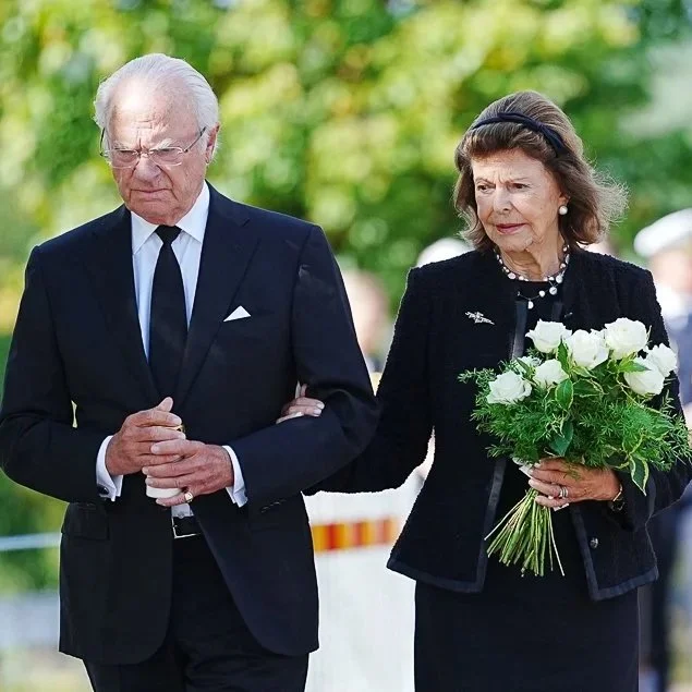 King Carl Gustaf and Queen Silvia attend church service in Fagersta
