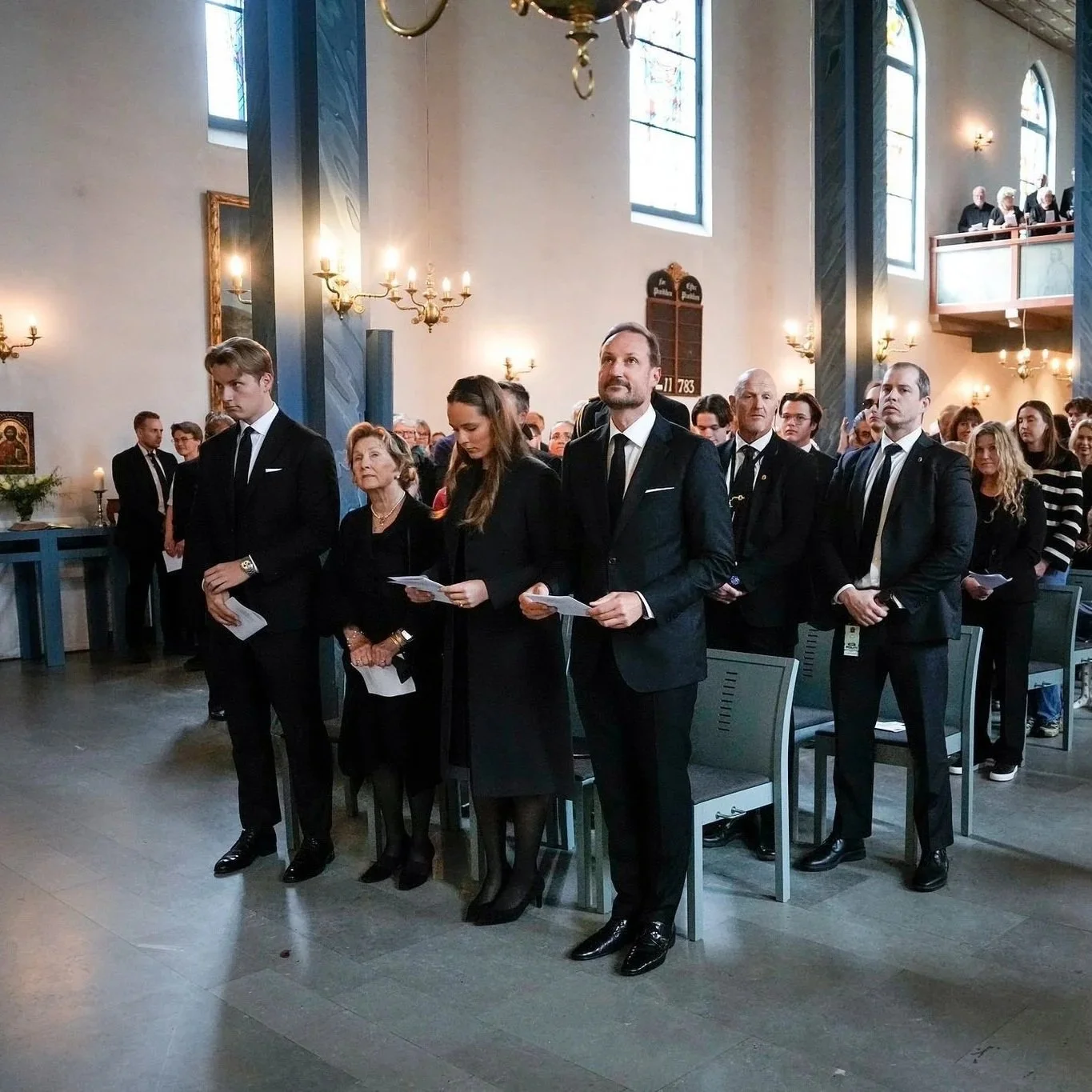 Norwegian Royal Family attends mourning service for King Harald