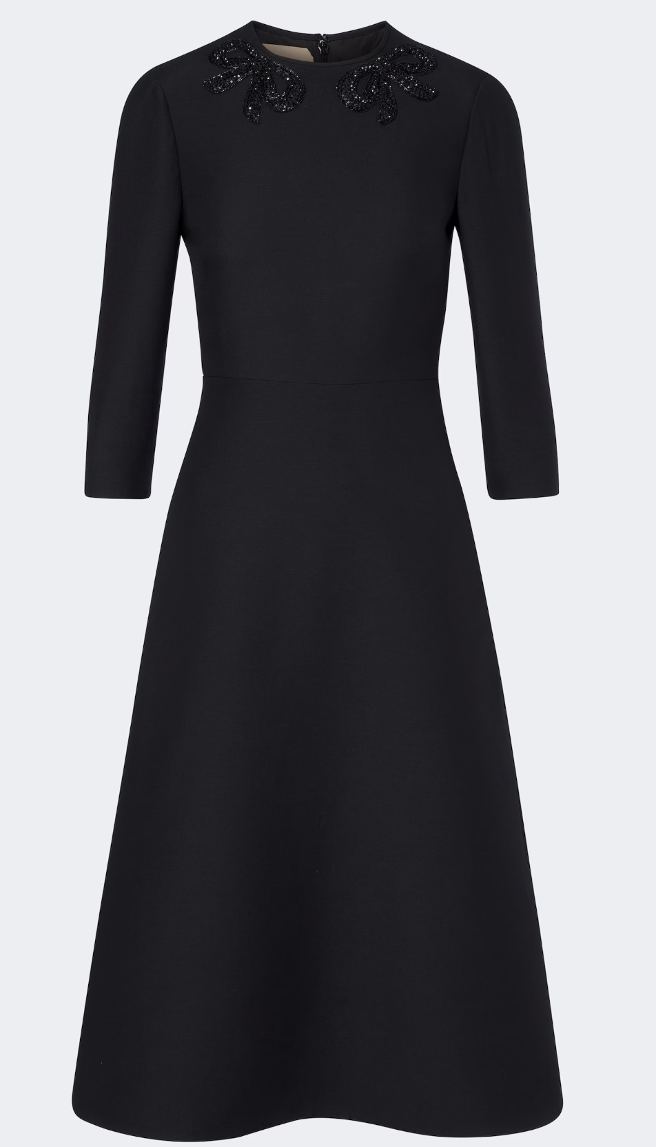 Valentino Crepe Couture Embellished Midi Dress