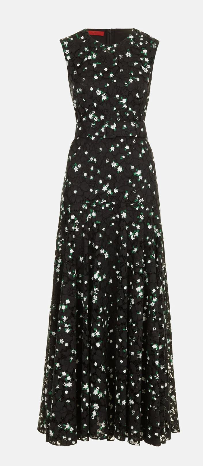 Carolina Herrera Print Lace Midi Dress