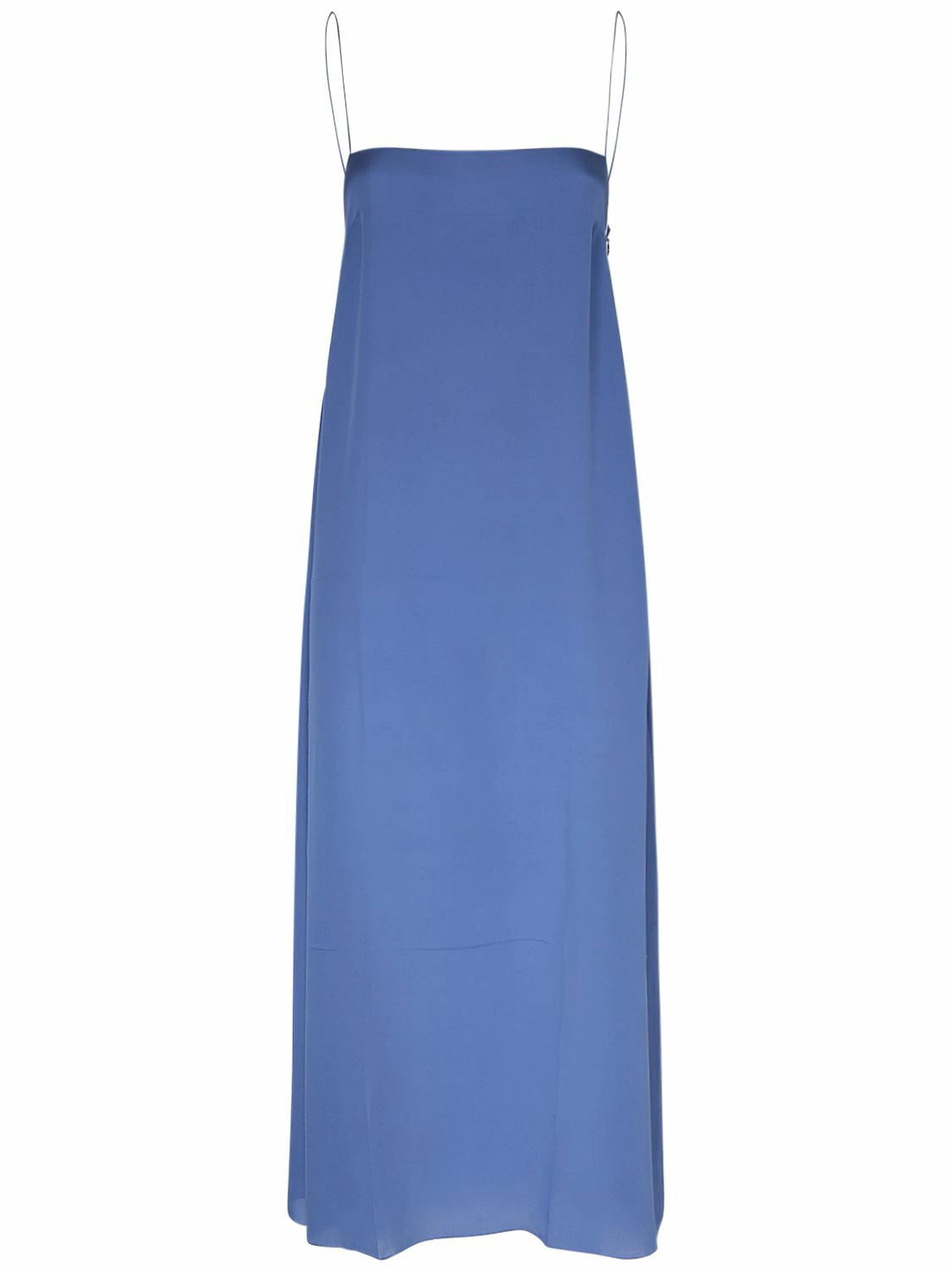 KHAITE Sicily Silk Midi Dress in Blue