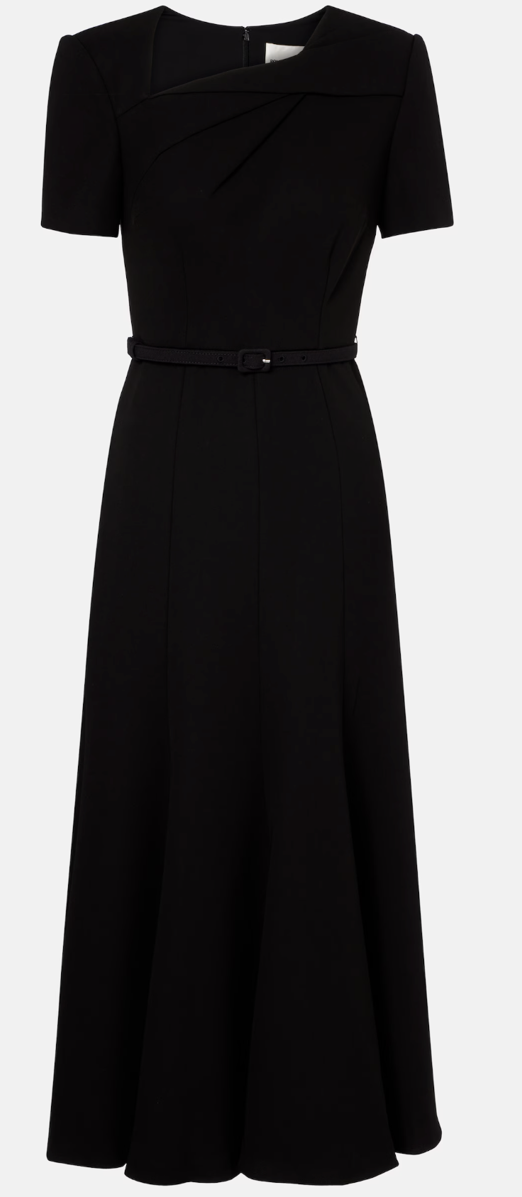 Roland Mouret Short Sleeve Twist Drape Midi Dress