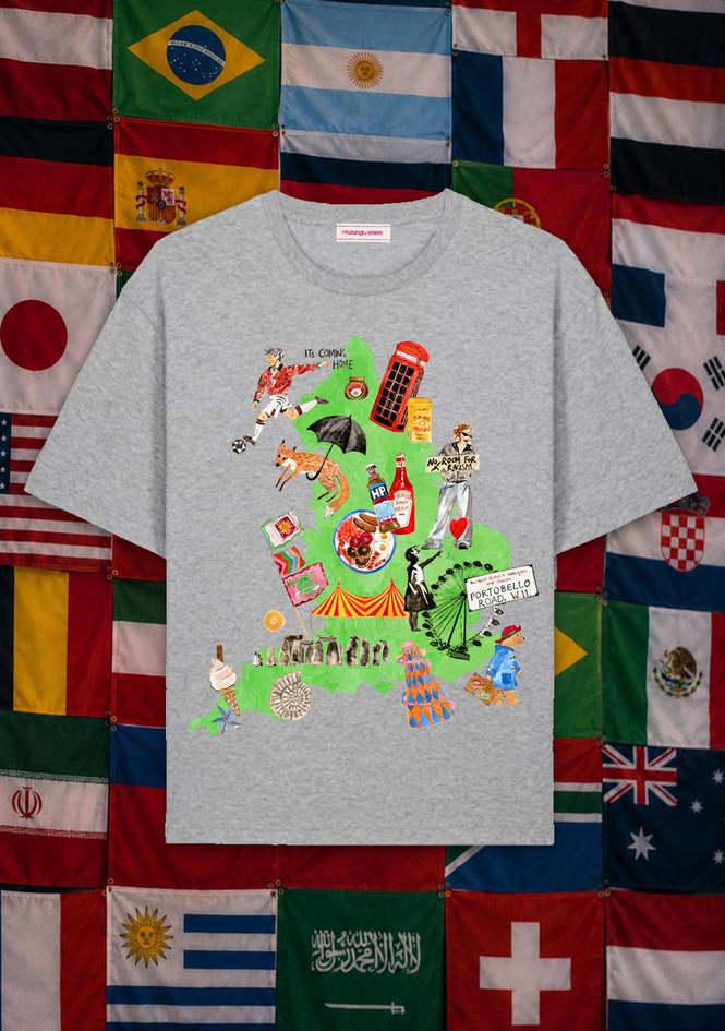 Muzungu Sisters England T-Shirt in Grey.png