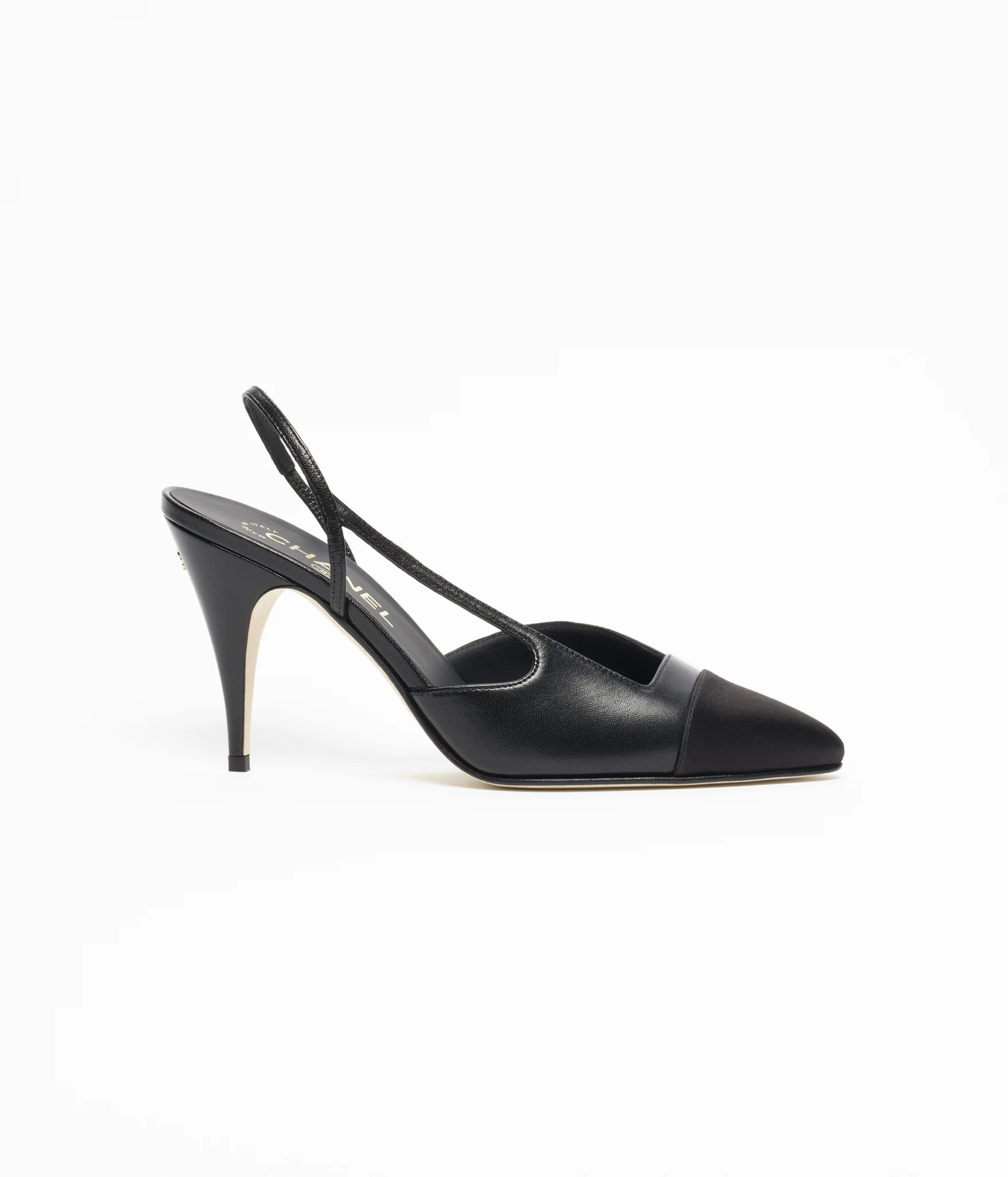 Chanel Cap-Toe Slingback High Heels in Black