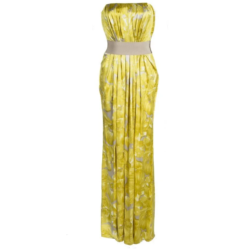 CH Carolina Herrera Strapless Floral Gown