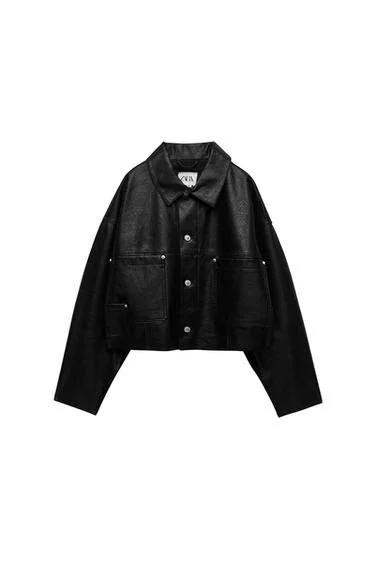 Zara Faux Leather Overshirt